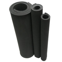 JINHU Industrielle Gummimatte 5mm Dick Glatte Schwarze Bodenmatten 1/1,2/1,5M Breit Harter Bodenschutz Exzellente Rollen
