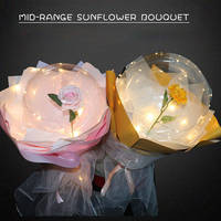 Bouquet de roses en ballon lumineux LED Bobo Globos San Valentin Ensemble de fleurs décoratives pour la Saint-Valentin Boîte cadeau