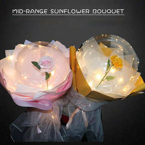 Bouquet de roses en ballon lumineux LED Bobo Globos San Valentin Ensemble de fleurs décoratives pour la Saint-Valentin Boîte cadeau - Product Image 3