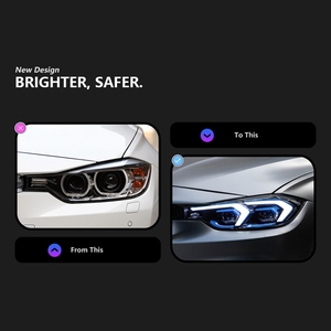ชุดไฟหน้า LED สำหรับ BMW ซีรีส์ 3 F30 ปี 2012-2019 อัพเกรดสไตล์ G20 แบบตะขอคู่ DRL ไฟเลี้ยว Sequential - Product Image 4