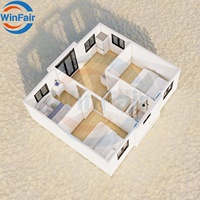 WinFair 20Ft Moderne Préfabriqué Petites Maisons Préfabriquées Conteneur Maison Modulaire 3 Chambres Maison Et Salon De Luxe De Chine