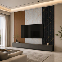 Panel Dinding Grille Busa PS, Papan Dekoratif Tahan Air, Pelapis Interior, Dinding Latar TV, Renovasi Rumah