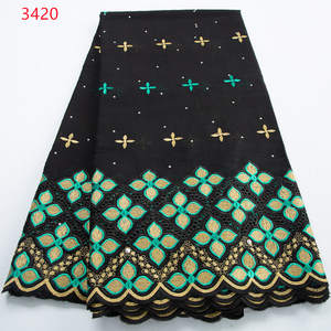 3420 Tela <span class=keywords><strong>de</strong></span> Algodón Bordada Lafaya en Existencia, Encaje Suizo <span class=keywords><strong>de</strong></span> Algodón Lafaya para Vestidos <span class=keywords><strong>de</strong></span> Fiesta Aso Obi Senegal - Product Image 6