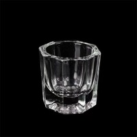 Plat Dappen en verre professionnel pour Nail Art support de liquide acrylique avec bol de dissolvant de vernis Gel tasse à ongles en cristal