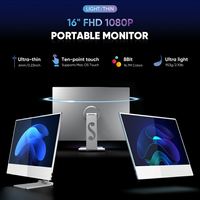 SIBOLAN Stand 16 pulgadas 1080P portátil MacOS pantalla táctil PC Usb Monitor ofrece una portabilidad ligera compacta LCD para computadora portátil