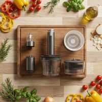 Machine à hacher la viande électrique portable, hachoir à viande avec bol en verre, 3400 tr/min, mini robot culinaire, appareil de cuisine