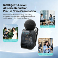 Nouveau microphone sans fil portable SX35mini C 2.4G à clipser sur le col, réduction de bruit de niveau 3 AI pour le streaming en direct en extérieur