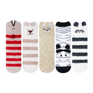 Dày Sọc Mờ Vớ chất lượng cao Phi Hành Đoàn tùy chỉnh Dài Phụ nữ giản dị Polyester tùy chỉnh dệt kim mùa đông sokken mùa đông hút - Product Image 3