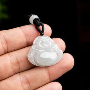Pendentif Bouddha en jadéite naturelle du Myanmar, bijoux pour femmes, design original, style chinois, cadeau avec certificat d'évaluation FG42 - Product Image 3