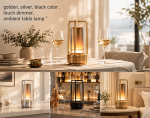 Lampe de chevet à charge sans fil, batterie 5200 mAh, ambiance lumineuse portable, rechargeable, variateur tactile, lampe de table pour <span class=keywords><strong>bar</strong></span>, restaurant, fête - Product Image 2
