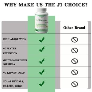 L-Teanina 200mg - 120 Cápsulas Vegetarianas - Sin Estearatos - Vegano - Sin OMG - Sin Gluten - Venta al por Mayor - Personalizable - Product Image 4