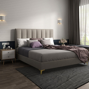 Цена по прейскуранту завода-изготовителя, двуспальная кровать из бархата в сером цвете, высококачественное покрывало с удобной обивкой - Product Image 4