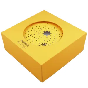맞춤형 고급 고급 독특한 노란색 골판지 기초 및 뚜껑 상자 향수 빈 향수 상자