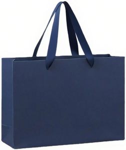 Elegant Black Boutique Paper Bag With <b>Ribbon</b> for Jewelry Packaging Custom Specialty Paper <b>Gift</b> Bag Wholesale Shopping Bag - Product Image 1