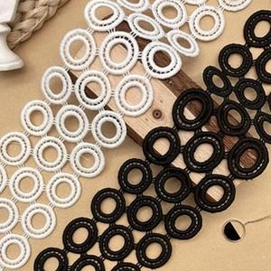 Lait soie Soluble dans l'eau dentelle cercle évider vague Point garnitures rondes blanc noir bricolage fille jupe Lingerie robe de mariée - Product Image 1