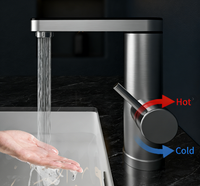 Nouvelle conception, robinet électrique chromé en acier inoxydable, moderne, à capteur tactile, à montage sur plan, pliable, rotatif, multifonctionnel, 360 degrés, pour chambre à coucher