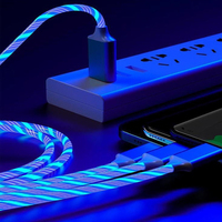 Chargeur USB Rapide 3-en-1 Lumineux LED Câble de Données à Charge Rapide Portable en Cuivre Pur avec Étui de Transport pour Ordinateur Imprimante