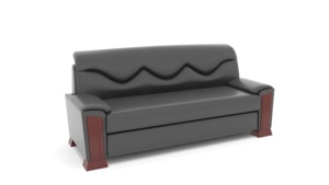 Canapé de réception de bureau 3 places <span class=keywords><strong>Frankfurt</strong></span>, accoudoirs en placage de noyer, cuir microfibre Nappa véritable, canapé lounge pour visiteurs - Product Image 4
