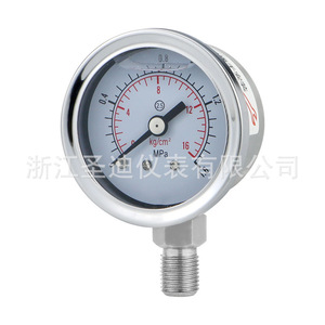 เกจวัดแรงดันสแตนเลสแบบกันกระแทก YN40BF ไฮดรอลิก แรงดันน้ำ และแรงดันอากาศ ไดอะแฟรมแบบเกลียว - Product Image 4