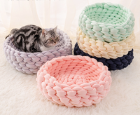 Maison pour chat universelle quatre saisons en non-tissé 100% coton, couleur personnalisée, couleur unie, tapis pour animaux de compagnie