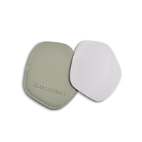 Nouveau Design Miroir de Poche Personnalisé Mini, en Cuir PU et Acier Inoxydable