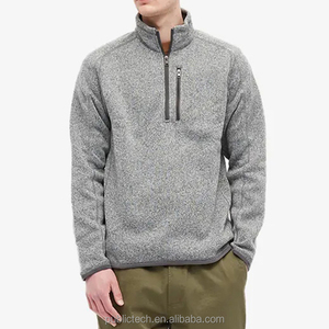 OEM personnalisé 10oz polaire poche poitrine zippée 1/4 sweat-shirt zippé pour hommes - Product Image 1