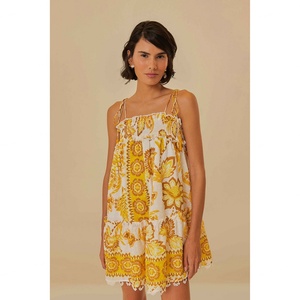 Nuevo Diseño, Vestido Corto Holgado con Tirantes en los Hombros y Lazo en la Espalda, Estilo Tropical - Product Image 3