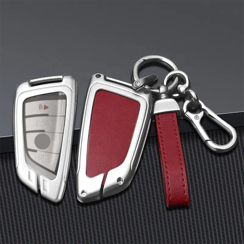 Chất lượng cao cứng kim loại chìa khóa xe Bìa Kẽm hợp kim Xe Vỏ chìa khóa Trường hợp với Keychain cho BMW