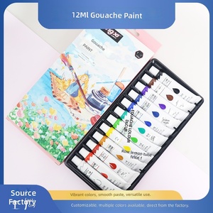 HongxiCulture – Coffret de peinture <span class=keywords><strong>gouache</strong></span> en tubes aluminium 12/24/36 couleurs de 12 ml – Vente en gros pour débutants et enfants - Product Image 1