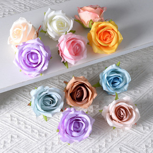 Têtes de roses artificielles en soie Late Elm, branche unique, 10g, pour décoration murale de bureau, cadeaux de mariage DIY - Product Image 1