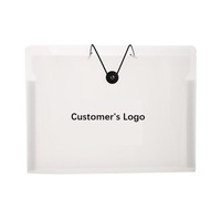 Sac de rangement pour dossiers en PP transparent imperméable avec logo personnalisé, pour étudiants, organisation de dossiers, rangement multi-couches, classeur