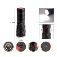 Lampe torche rechargeable 4500mAh 5 modes pour patrouille d'urgence, zoom télescopique extérieur, lampe torche tactique LED en aluminium
