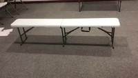 Vente en gros banc en plastique pliable en deux extérieur banc en plastique pliable en PEHD blanc pour le camping