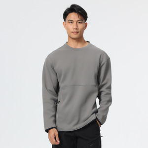 Sudadera Deportiva <span class=keywords><strong>de</strong></span> Manga Larga para Hombre, Estilo Casual, con Patrón Sólido, Corte Holgado, Tejido <span class=keywords><strong>de</strong></span> Tela, para Primavera y Otoño - Product Image 2