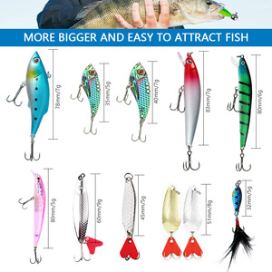 <span class=keywords><strong>Leurre</strong></span> métallique de chasse |   Lot de 24 leurres en boîte mystère : cuillères, minnows et leurres crayon pour la pêche au requin – Idéal pour Noël - Product Image 2