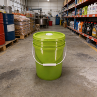 Seau en plastique rond de 3 gallons (12 L) de qualité alimentaire, avec poignées métalliques, logo personnalisable, peinture pour le transport d'eau, vente en gros