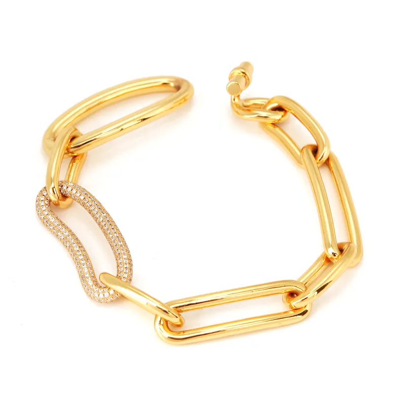 Mädchen Geschenke Aussage minimalist ischen coolen Schmuck Armbänder 18 Karat Gold Zirkonia Pflaster Einstellung Manschette Armband & Amp Armreifen