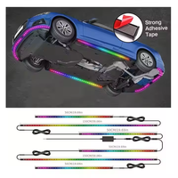 6 Pcs Lampu LED RGB Dream Color Strip untuk Mobil, Efek Neon Chasing, Kontrol via Aplikasi, Tahan Air IP67, 1800 Lumens