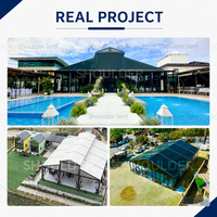 Carpa para Fiestas Blanca con Estructura de Aluminio Resistente, Carpa Impermeable para Ceremonias al Aire Libre, Bodas, Grandes Reuniones, Celebraciones y Eventos