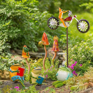Xe Đạp Cổ Điển Kim Loại Gió Spinners, Xe Đạp Xe Đạp Ếch/Thỏ/<span class=keywords><strong>Mantis</strong></span>/Cát Spinner Cho Sân Vườn Bãi Cỏ Cối Xay Gió Trang Trí - Product Image 6