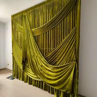 OUGE Green Velvet Church Backdrop Drapes Curtains Designs Decoration Design for Wedding Party Decoration Event