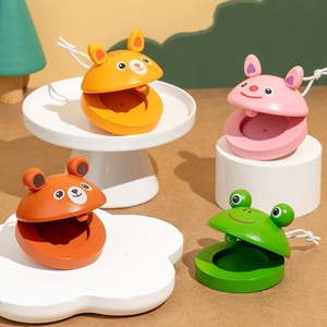 Castañuelas de madera coloridas al por mayor con diseño de animales adorables, instrumento de percusión de juguete para la educación musical - Product Image 5