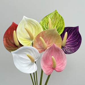 Fleurs artificielles d'Anthurium de <span class=keywords><strong>style</strong></span> moderne de haute qualité en PVC souple, faites à la main, réalistes et très réalistes pour la décoration de la maison et de mariage - Product Image 1
