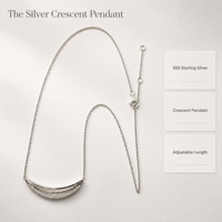 Collier pendentif croissant souriant à plusieurs niveaux pavé