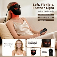 Masque facial LED 4D vertical en silicone à 7 couleurs pour usage domestique, télécommandé sans fil, avec photothérapie lumière rouge 660/850nm