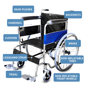 Fauteuil roulant manuel facile à manipuler, pliable, portable, avec siège de toilette, pour personnes âgées et handicapées - Product Image 6