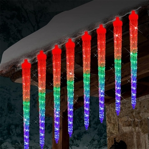 Guirlandes lumineuses LED effet <span class=keywords><strong>pluie</strong></span> <span class=keywords><strong>de</strong></span> météores 40 cm, 8 tubes, étanches, connectables bout à bout, pour décoration intérieure - Product Image 1