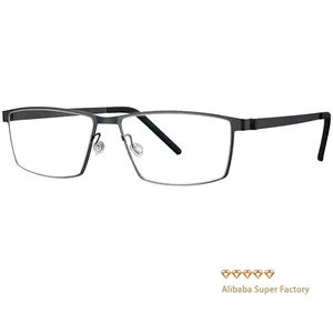 Montura óptica semisin montura rectangular de titanio para hombre y mujer, gafas de lectura baratas, montura de diseño, monturas de gafas