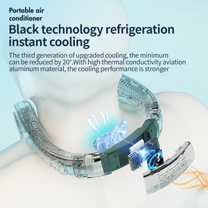 Ventilador de Cuello Portátil con Placa de Enfriamiento, Recargable por USB, Manos Libres, Mini Ventilador, Aire Acondicionado para Hogar, Oficina y Exteriores - Product Image 2