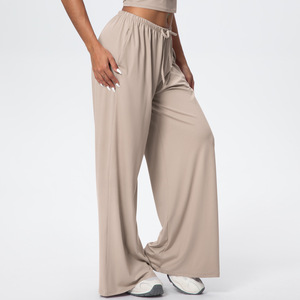 <span class=keywords><strong>Pantalon</strong></span> <span class=keywords><strong>de</strong></span> yoga pour <span class=keywords><strong>femme</strong></span>, confortable, brossé, taille haute, jambe large, avec taille élastique et poches - extensible dans les quatre sens, sport décontracté - Product Image 5